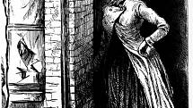 Podobizna páté oběti Jacka Rozparovače, Mary Jane Kellyové. Vznikla ovšem až po její smrti, jako kresba v novinách, a tak není jasné, zda odpovídá realitě.