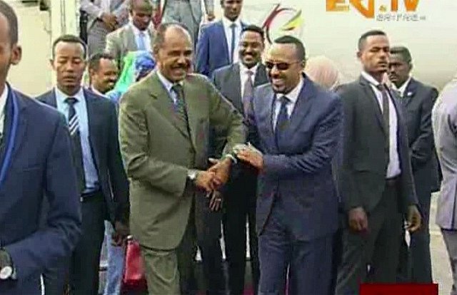 Etiopský premiér Abiy Ahmed a eritrejský prezident Isaias Afewerki