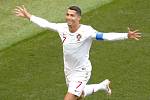 Cristiano Ronaldo slaví gól proti Maroku