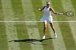 Petra Kvitová v akci na Wimbledonu