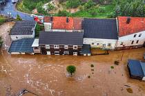 Zaplavené domy v Německu