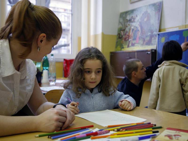 Zápis do první třídy v Základní škole v Londýnské ulici v Praze