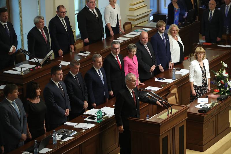 Prezident Miloš Zeman před poslanci.