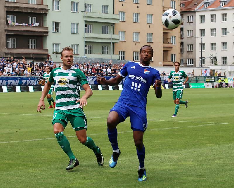 Zápas fotbalové Fortuna ligy mezi Bohemians Praha 1905 a FC Baníkem Ostrava v Ďolíčku 13.srpna.