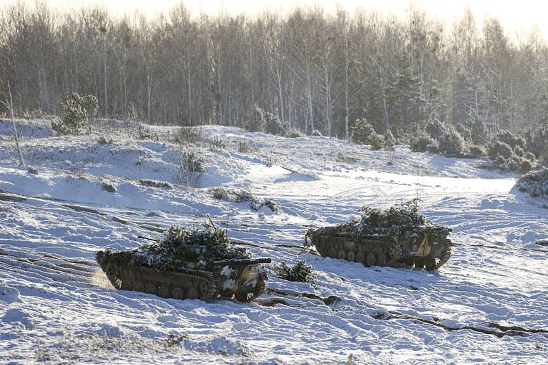 Cvičení běloruské a ruské armády v Bělorusku.