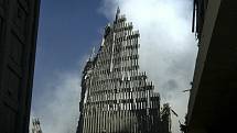 Trosky Světového obchodního centra v New Yorku po teroristickém útoku 11. září 2001.