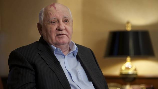 Michail Sergejevič Gorbačov během rozhovoru v Moskvě v roce 2016