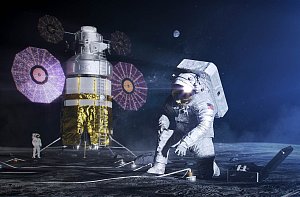 Návrh nového skafandru pro misi Artemis na Měsíci.