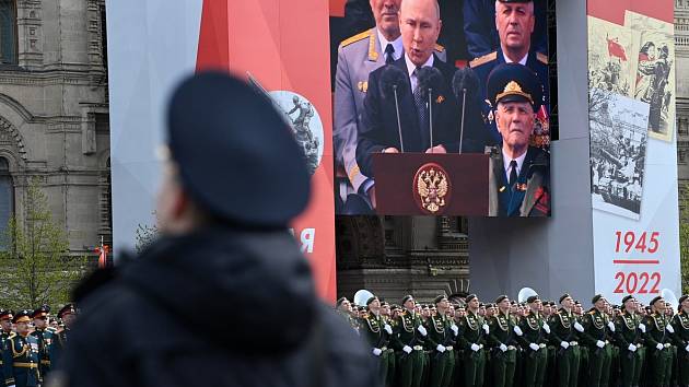 Přehlídka při příležitosti Dne vítězství, 9. 5. 2022 na Rudém náměstí v Moskvě. Ilustrační foto