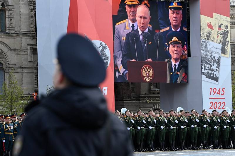 Přehlídka při příležitosti Dne vítězství, 9. 5. 2022 na Rudém náměstí v Moskvě