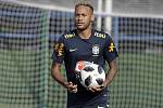 Brazilský fotbalista Neymar při tréninku