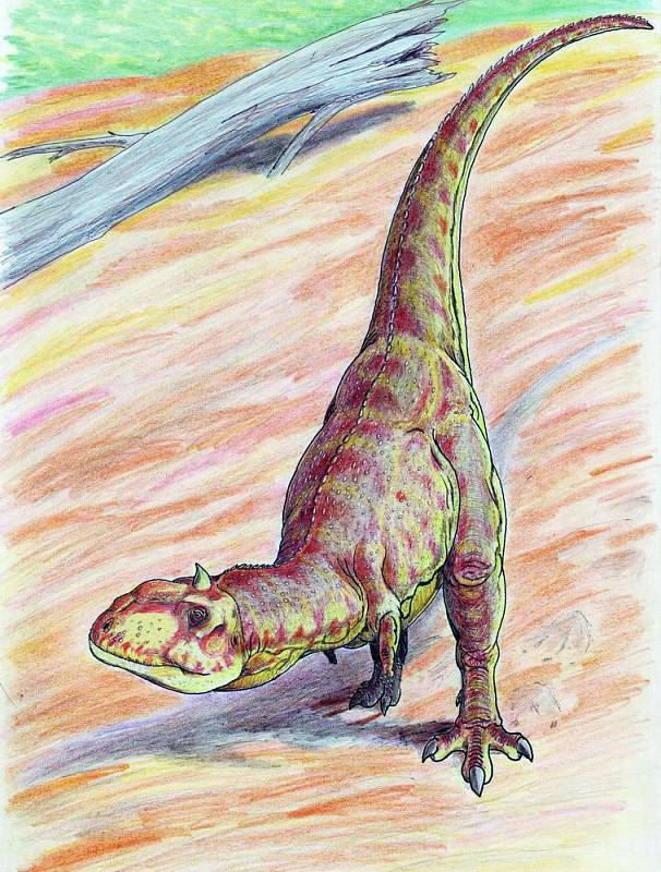 Umělecká představa dinosaura druhu Abelisauridů. Také Abelisauridi žili v Kem Kem