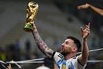 Lionel Messi .Finálové utkání Argentina - Francie na fotbalovém MS