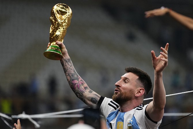 Lionel Messi .Finálové utkání Argentina - Francie na fotbalovém MS