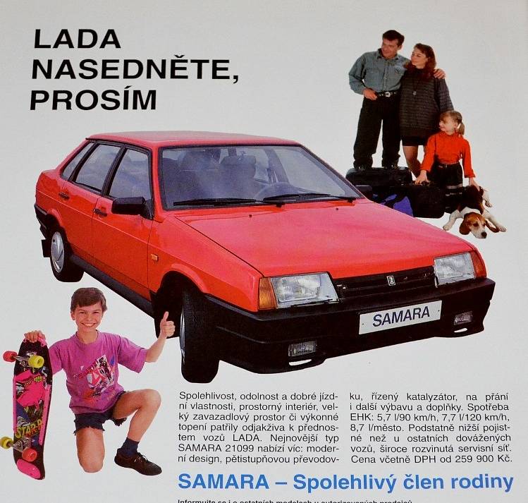 Dobová reklama na vůz v Československu