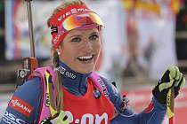 Opět rozdává úsměvy. Biatlonistka Gabriela Soukalová triumfovala ve sprintu SP v Pokljuce.