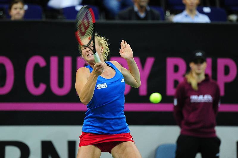 Tenisové finále FedCupu mezi Českou republikou a USA 11. listopadu v Praze. Kateřina Siniaková.
