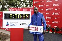 Kelvin Kiptum po stanovení světového rekordu v maratonu.