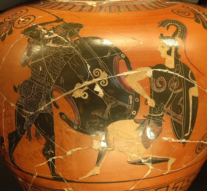 Héraklés bojující proti Amazonkám, vznik přibližně 530–520 př. n. l.