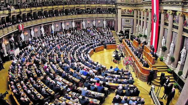 Zasedání rakouského parlamentu.