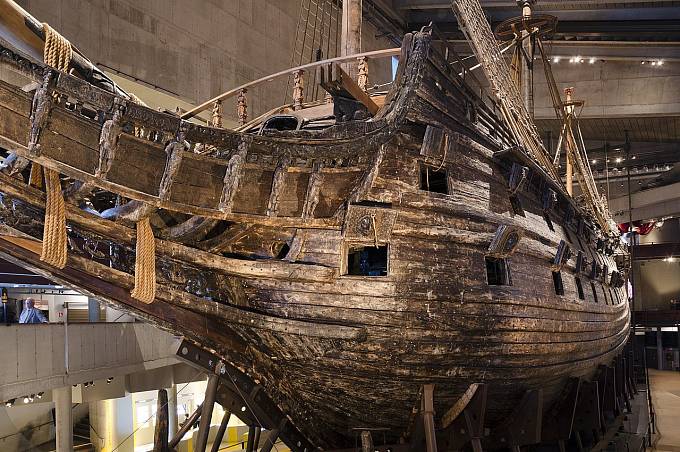 Válečná loď Vasa švédského krále Gustava II. Adolfa v muzeu ve Stockholmu