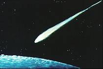 Umělecká představa meteoru s velkou silou, podobného, jaký mohl zničit i město Tall el Hammam