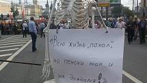 Protesty Rusů proti penzijní reformě.