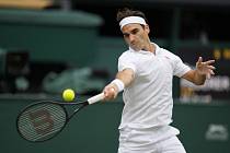 Švýcarský tenista Roger Federer ve čtvrtfinále Wimbledonu