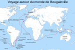 Záznam cesty, po níž plula výprava admirála Louise Antoine de Bougainville