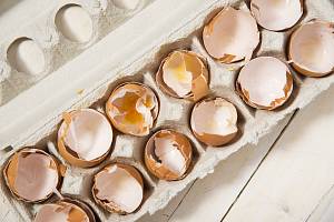 Vaječné skořápky se musí před podáváním slepičce omýt a tepelně ošetřit