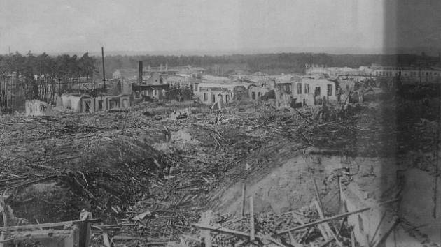 Následky výbuchu v Bolevci, k němuž došlo 25. května 1917