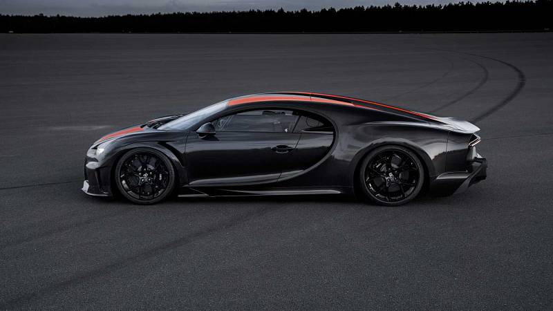 Bugatti Chiron Sport během rekordní jízdy