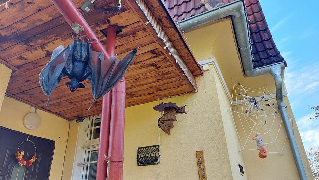 Dům zdobí i netopýr.