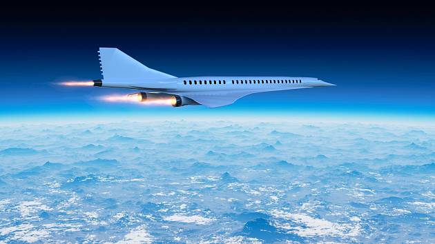 Vizualizace hypersonického letadla.
