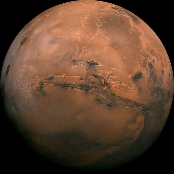 Planeta Mars na snímku NASA