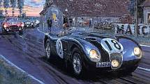 Vítězný Jaguar C-Type.