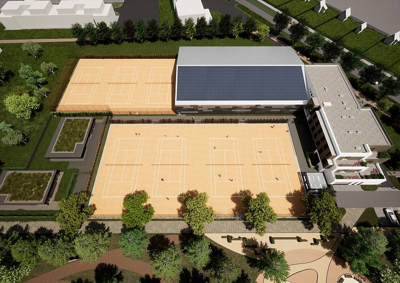 Tak by za dva roky měla vypadat nová tenisová akademie v Hradci Králové