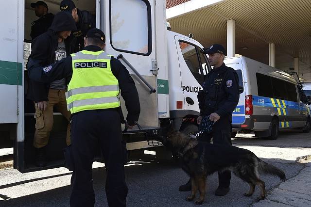 Policejního cvičení v Mikulově na Břeclavsku na hranici s Rakouskem.