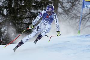 Česká lyžařka Ester Ledecká na trati superobřího slalomu v rakouském Zauchensee.