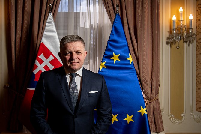 Hostem projektu Mocní Evropy byl slovenský premiér Robert Fico, 25. březen 2024, Bratislava