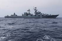 Ruská válečná loď Moskva na snímku ze 17. prosince 2015.