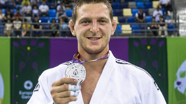 Judista Lukáš Krpálek se stříbrnou medailí z Evropských her.