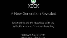 Pozvánka na odhalení nového Xboxu.