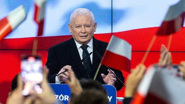 Polský politik a předseda strany Právo a spravedlnost Jarosław Kaczyński