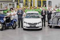 Škoda Auto už vyrobila 19 milionů aut. Tím jubilejním byla bílá Fabia.