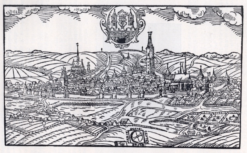 Veduta královského města Rakovníka z počátku 17. století