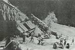 Partyzány zničený most u Helenína u Jihlavy i s vykolejeným vlakem