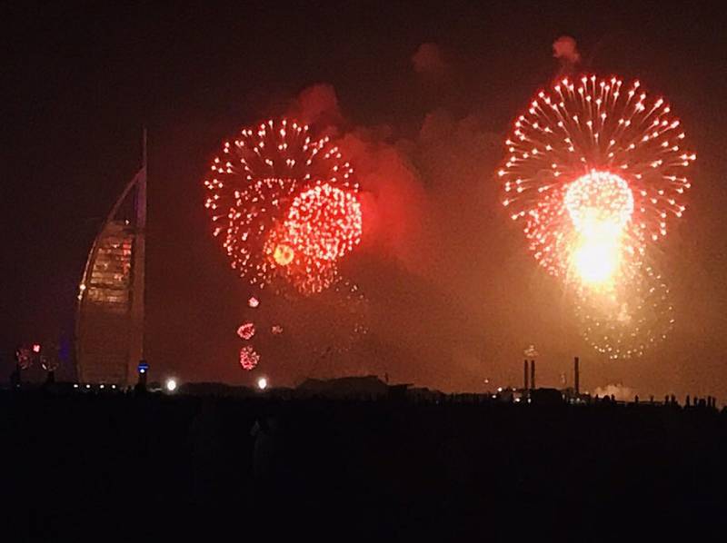 Novoroční ohňostroj v Dubaji