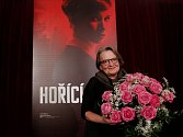 Režisérka Agnieszka Hollandová na tiskové konferenci, která se konala 18. ledna 2013 v Praze po projekci třídílného dramatu Hořící keř.