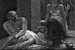 Amine objevila ghúly, ilustrace ke knize Tisíce a jedné noci, rytina z roku 1840